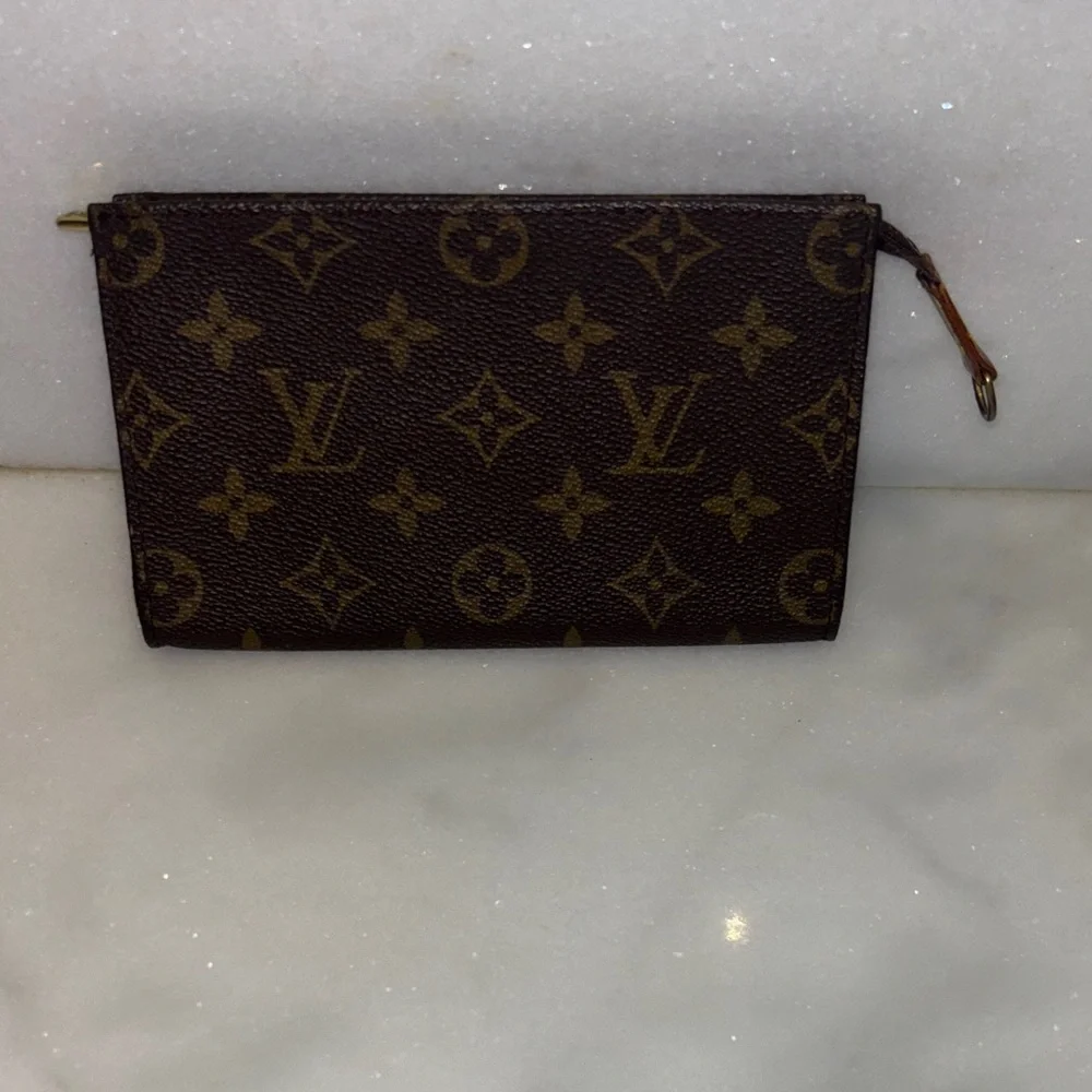 Louis Vuitton Monogram Zip Pouch in Brown and Gold